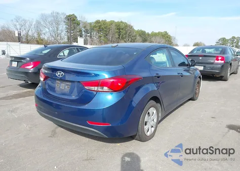 2016 Hyundai Elantra Se z USA, uszkodzony, nr VIN 5NPDH4AE4GH695348